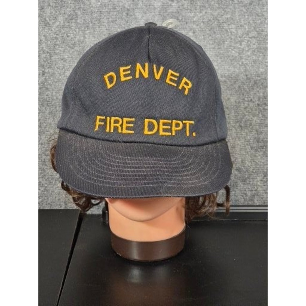 Vintage Denver Fire Dept Artistic The Binky Cap Snapback Hat Navy Blue USA Made